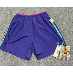 Catalina Swim Trunks Mens M Blue Mark Spitz 100 Meters 80s Vintage NWT Deadstock